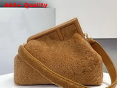 Fendi First Medium Brown Sheepskin Bag Replica