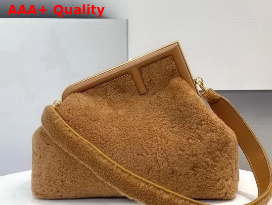 Fendi First Medium Brown Sheepskin Bag Replica