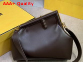 Fendi First Medium Dark Brown Leather Bag Replica