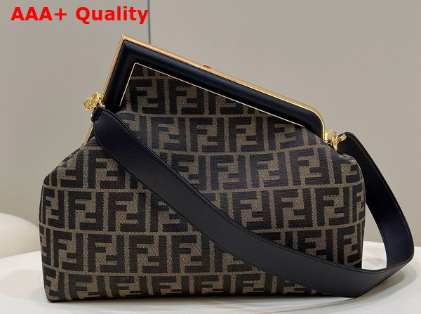 Fendi First Medium FF Jacquard Fabric Bag Replica