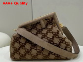 Fendi First Medium Khaki Suede Bag Replica