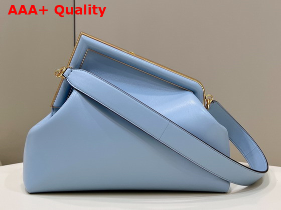 Fendi First Medium Light Blue Leather Bag Replica