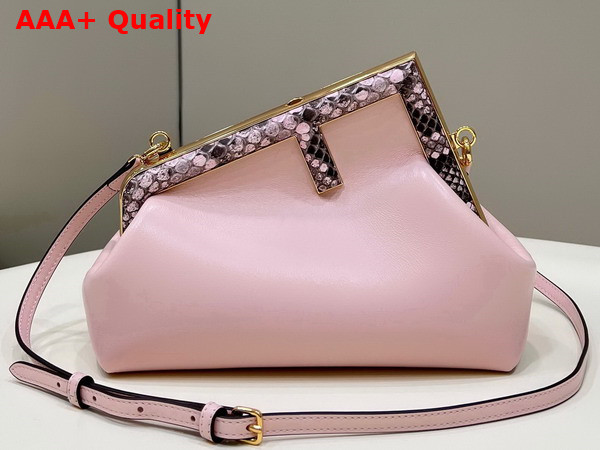 Fendi First Small Pink Leather and Python Leather Bag Replica