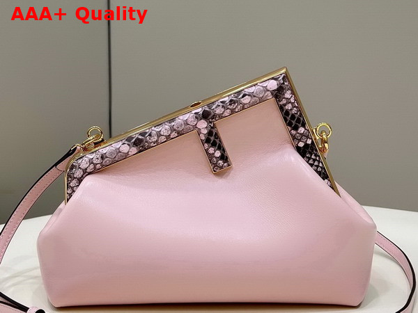 Fendi First Small Pink Leather and Python Leather Bag Replica