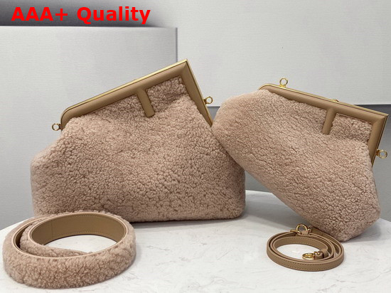 Fendi First Medium Pink Sheepskin Bag Replica