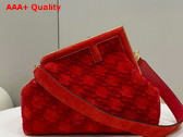 Fendi First Medium Red Suede Bag Replica
