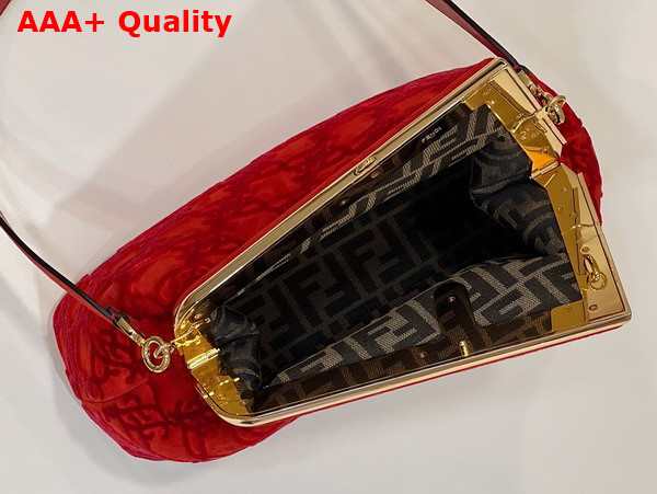 Fendi First Medium Red Suede Bag Replica