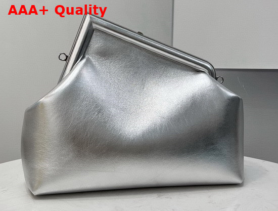 Fendi First Medium Silver Leather Bag Replica