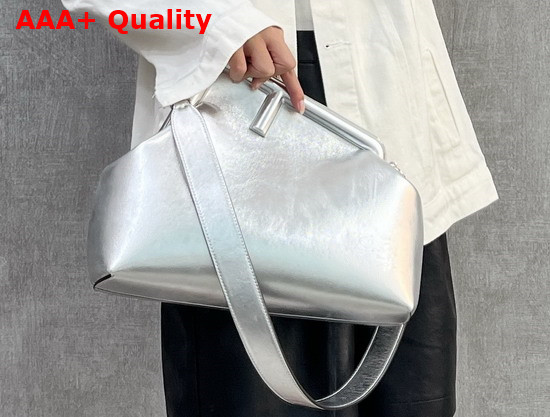 Fendi First Medium Silver Leather Bag Replica