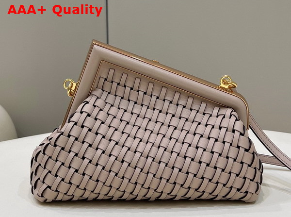 Fendi First Small Beige Braided Leather Bag Replica