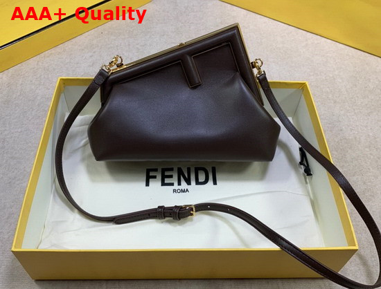 Fendi First Small Dark Brown Leather Bag Replica