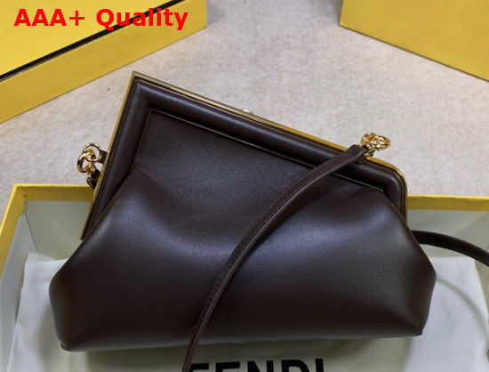 Fendi First Small Dark Brown Leather Bag Replica