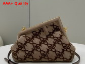 Fendi First Small Khaki Suede Bag Replica