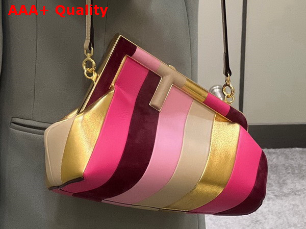 Fendi First Small Leather Bag with Multicolor Inlay Replica