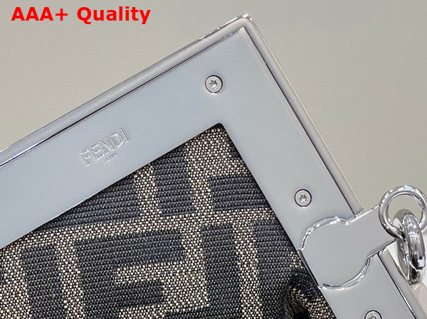 Fendi First Small Leather Bag with Silver and Light Brown Inlay Replica