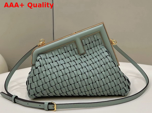 Fendi First Small Mint Green Leather Interlace Bag Replica