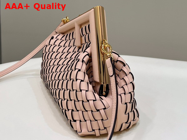 Fendi First Small Pink Braided Leather Bag Replica