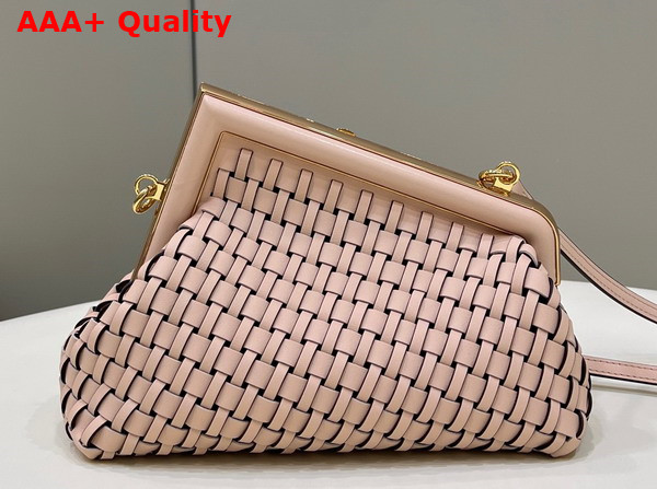 Fendi First Small Pink Braided Leather Bag Replica