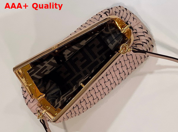 Fendi First Small Pink Braided Leather Bag Replica