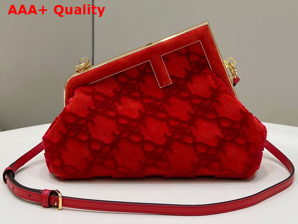 Fendi First Small Red Suede Bag Replica