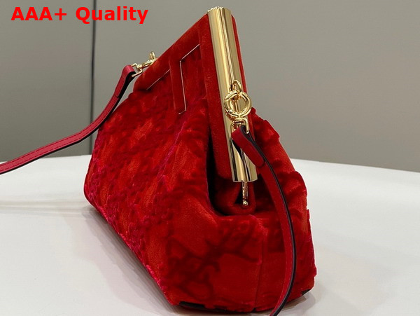Fendi First Small Red Suede Bag Replica