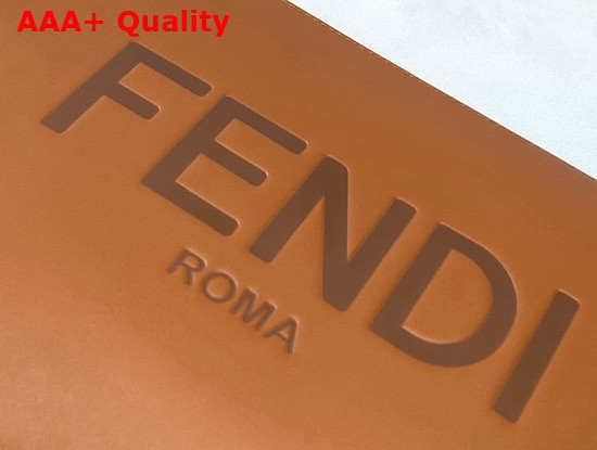 Fendi Flat Pouch Brown Leather Pouch Replica
