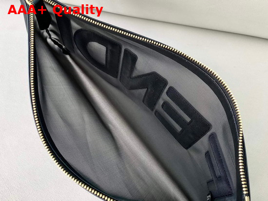 Fendi Flat Pouch Large Black Micro Mesh Pouch Replica