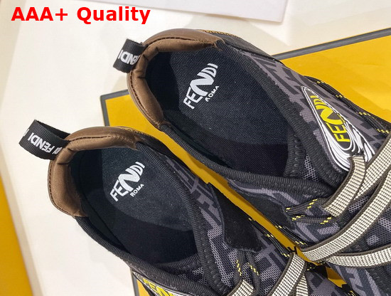 Fendi Flex Black Suede Sneakers Replica