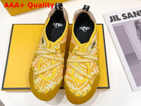 Fendi Flex Yellow Suede Sneakers Replica