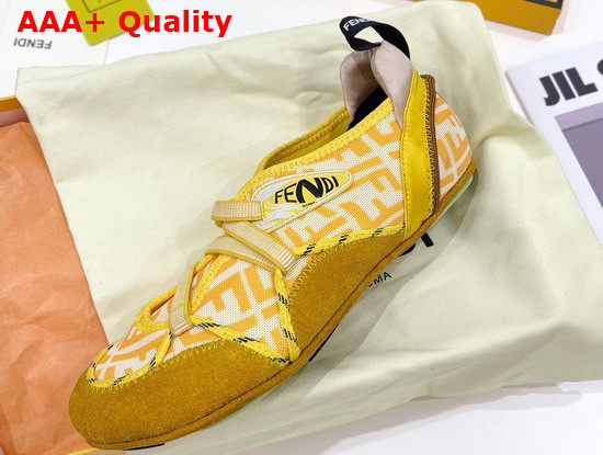 Fendi Flex Yellow Suede Sneakers Replica