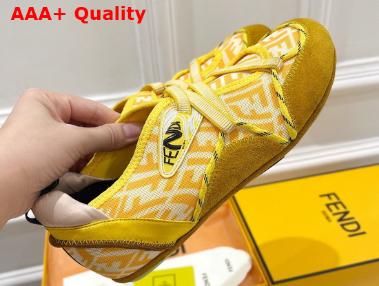 Fendi Flex Yellow Suede Sneakers Replica