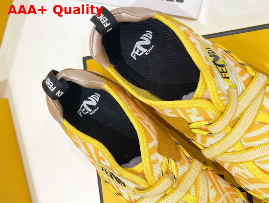 Fendi Flex Yellow Suede Sneakers Replica