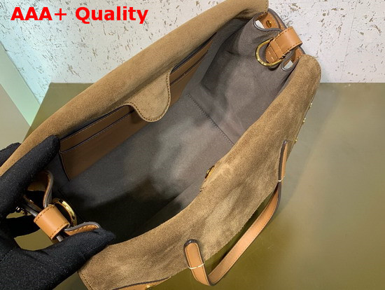 Fendi Flip Large Brown Leather and Suede Bag Replica