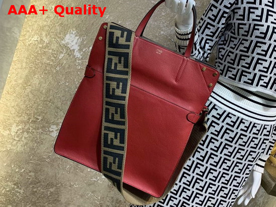 Fendi Flip Large Tote Bag in Red Calf Leather Replica