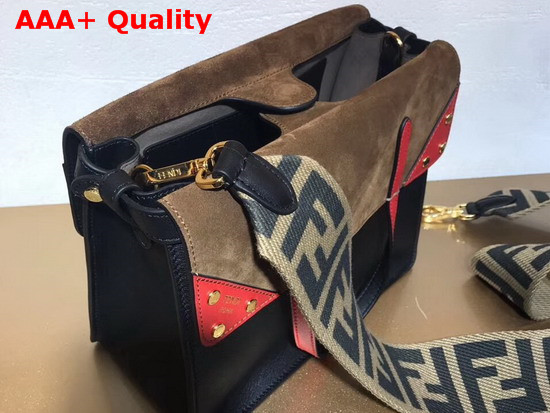 Fendi Flip Regular Multicolor Leather and Suede Bag Replica