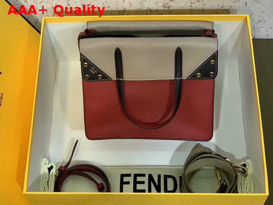 Fendi Flip Regular Tote Bag in Red Calf Leather Replica