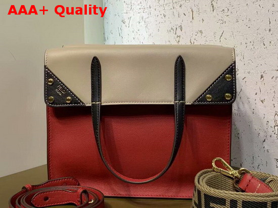 Fendi Flip Regular Tote Bag in Red Calf Leather Replica