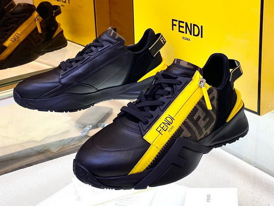 Fendi Flow Black Leather Low Tops Replica