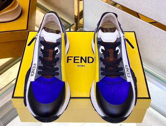 Fendi Flow Blue Suede Low Tops Replica