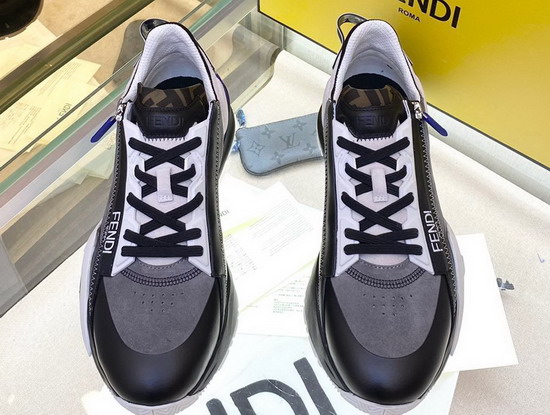 Fendi Flow Grey Suede Low Tops Replica