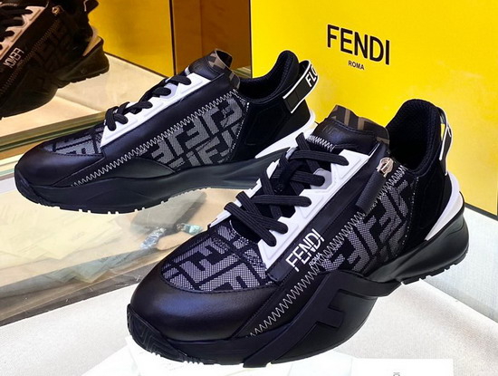 Fendi Flow Grey Suede and Fabric Low Tops Replica