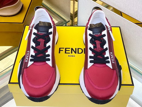 Fendi Flow Red Nylon Low Tops Replica