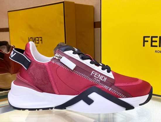 Fendi Flow Red Nylon Low Tops Replica