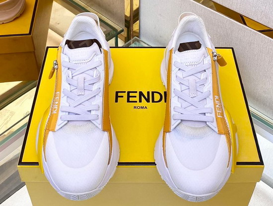 Fendi Flow Sneakers White Nylon and Suede Replica