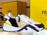Fendi Flow Yellow Fabric Low Tops Replica