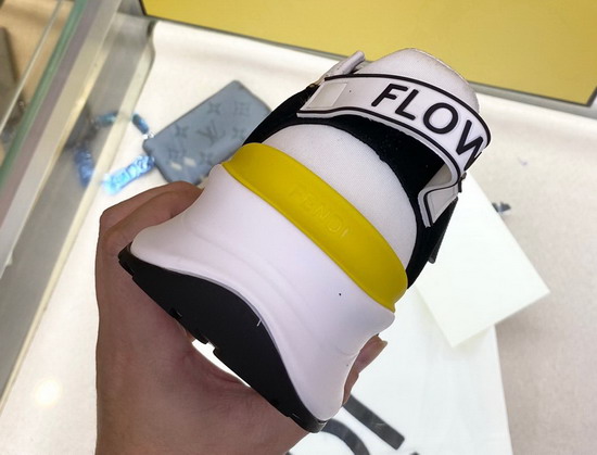 Fendi Flow Yellow Fabric Low Tops Replica