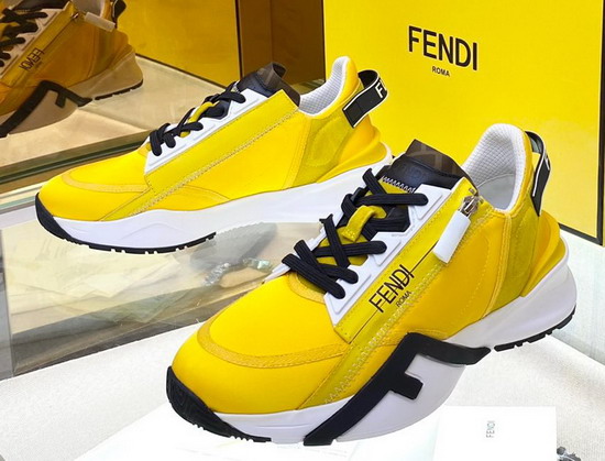 Fendi Flow Yellow Nylon Low Tops Replica
