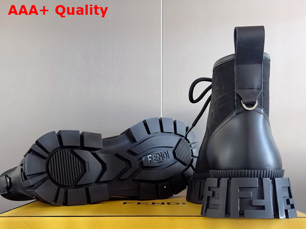 Fendi Force Biker Boots Black Leather Biker Boots Replica