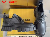 Fendi Force Lace Ups Black Leather Lace Ups Replica