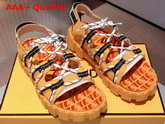 Fendi Force Sandals Yellow Tech Mesh and Leather Sandals Replica